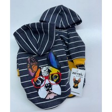 Zeyşilpet Çizgi Detaylı Kapüşonlu Sweat Köpek Kıyafeti