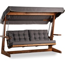 Aida Swings Viva 2400 FSC Mix Credit 4 Kişilik Kanepe Olma Özellikli Ahşap Bahçe Balkon Teras Salıncağı/Antrasit