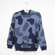 Nanica Erkek Çocuk Kamuflaj Desen Triko Kazak 6-16 Yaş