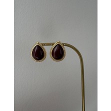 Marsel Bordo Mineli Damla Model Gold Vintage Küpe