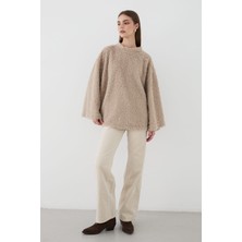 Jaste Kadın Oversize Peluş Kazak VİZON