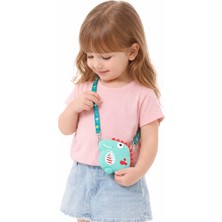 Kız Çocuk Dinazorlu Silikon Çanta Mavi