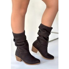 Trivogue Yior Acı Kahve Nubuk Topuklu Bot