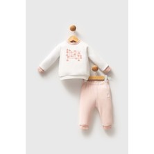 U.S. Polo Assn. Us Polo Kız Ön Çiçek Detaylı Alt Üst Takım - 2743US - Beyaz - 24 Ay Beyaz