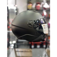 Sway Sw 765 Matt Siyah Güneş Vizörlü (Şeffaf Vizörlü)