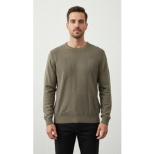 Nakşi Giyim Erkek Çizgili Bisiklet Yaka Triko Kazak