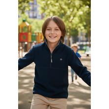 Lela Yumuşak Dokulu Fermuarlı Dik Yaka Şardonlu Kışlık Polar Unisex Çocuk Polar 5905002