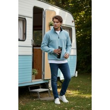 Buratti Slim Fit Anti-Pilling Tüylenme Yapmayan Bato Yaka Kışlık Şardonlu Polar Erkek Polar 5906001