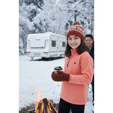 Lela Yumuşak Dokulu Fermuarlı Dik Yaka Şardonlu Kışlık Polar Unisex Çocuk Polar 5905002