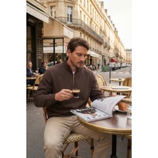 Buratti Pamuklu Regular Fit Yarım Fermuarlı Dik Yaka Sweat Erkek Sweat 59052592