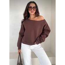 Leilaa Şardonlu Kayık Yaka Sweatshirt