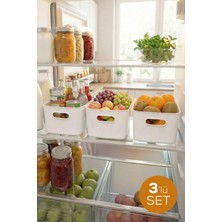 Vienev 3'lü Düzenleyici Saklama Kutusu Beyaz - Mutfak, Banyo ve Makyaj Düzenleyici Organizer