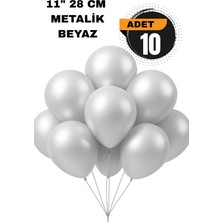 Festilo Metalik Balon 11 Inc 28 cm 10 Adet Parti Doğum Günü Kutlama Süsleri