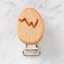 Lowell Home Hobi Baby Yumurta Figürlü Organik Ahşap Emzik Klip LWL-47U89