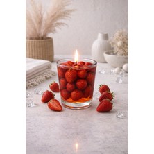 Flow Home Dekoratif Çilek Kokulu Lüks Jel Mum & El Yapımı Mum, Şık Ev Hediyesi,ev Süsü 330 G