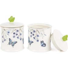 Es Dekor Butterfly Lovers 2li Kavanoz 14CM Mutfak Butik Porselen