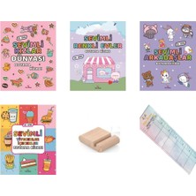 Yeti Kitap 2-5 Yaş Sevimli Kızlar Boyama Seti - Kız Çocuk Boyama 4 Kitap+Tablet Standı+Okuma Ayracı