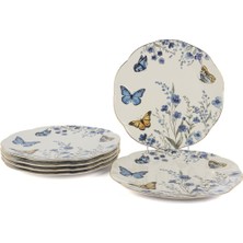 Es Dekor Butterfly Lovers 6lı Servis Tabağı 27CM Mutfak Butik Porselen