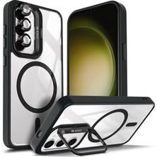 Kip GSM Samsung Galaxy S25 Kılıf Magsafe Şarj Destekli Kamera Lens Koruyucu Hediyeli Açılır Standlı Kapak