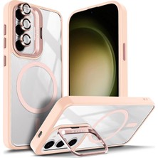 Kip GSM Samsung Galaxy S24 Kılıf Magsafe Şarj Destekli Kamera Lens Koruyucu Hediyeli Açılır Standlı Kapak