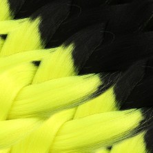 TeknoKapsül Afrika Örgülük Sentetik Ombreli Saç 100 Gr. / Siyah / Neon Sarı