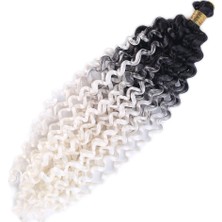 TeknoKapsül Afro Dalgası Saç / Siyah Beyaz Ombreli