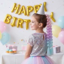 TeknoKapsül Balon Örgülü Simli Lastikli At Kuyruğu / ACM25