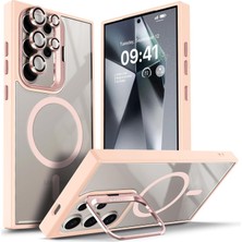 Kip GSM Samsung Galaxy S23 Ultra Kılıf Magsafe Şarj Destekli Kamera Lens Koruyucu Hediyeli Açılır Stand Kapak