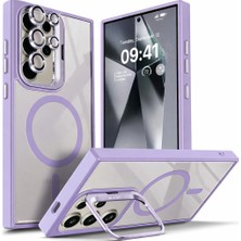 Kip GSM Samsung Galaxy S24 Ultra Kılıf Magsafe Şarj Destekli Kamera Lens Koruyucu Hediyeli Açılır Stand Kapak