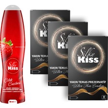 Silky Kiss Aromalı Gece Paketi 4 – Çilek Kayganlaştırıcı Jel ve 3 Kutu Yakın Temas Prezervatif