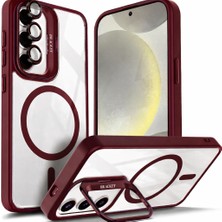 Kip GSM Samsung Galaxy S25 Kılıf Magsafe Şarj Destekli Kamera Lens Koruyucu Hediyeli Açılır Standlı Kapak