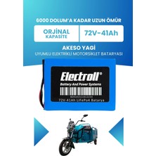 Electroll Akeso Yagi Uyumlu Batarya (Standart Kapasite) Lifepo4 72V 41AH Elektrikli Motorsiklet Bataryası