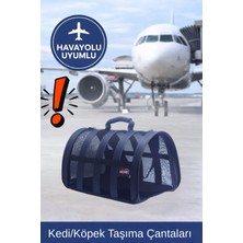 Migno Astrahv Fileli Model Kedi/Köpek Taşıma Çantaları/Siyah/Tüm Havayollarına Uyumlu!