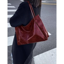 Özüm Takı Çanta Kadın Büyük Boy Omuz ve Kol Çantası Bordo