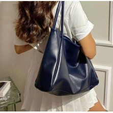 Özüm Takı Çanta Kadın Büyük Boy Omuz ve Kol Çantası Lacivert