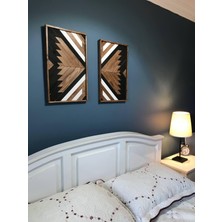 2'li Dekoratif Doğal Ahşap Tablo El Işçiliği Çerçeveli Duvar Dekor Ürünü