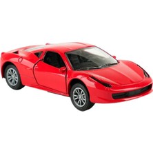 Mega Oyuncak Die Cast Metal Sesli ve Işıklı Çek Bırak Kırmızı Spor Araba