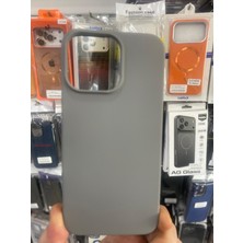 Elixem İphone 16 Pro Max Uyumlu Gri İçi Kadife Lansman Esnek Kamera Kısmı Açık Kılıf