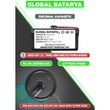 Global Batarya Anker Eufy Robovac 25C Uyumlu Akıllı Robot Süpürge Bataryası Uyumlu 14.4v 2600mAh Pil Li-ion (Orijinal Kapasite)