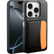 Alan Tech iPhone 15 Kılıf Kartlıklı Zore X-Kart Silikon Kapak - Siyah