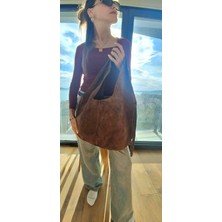 Süet Deri Bohem Çanta