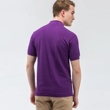 Ümitteks İş Ve Okul Kıyafetleri Unısex Penye Polo Yaka Mor Kısa Kollu Okul Tişörtü