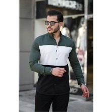 Comstar Üç Renk Slim Fit Likralı Kot Gömlek