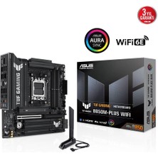 Verto Asus Tuf Gamıng B850M-PLUS Wıfı, 4xddr5, 3x M.2, Hdmı, Dp, Type-C, Wi-Fi 6e, Bluetooth V5.3, Am5 Soket Gamıng Anakart