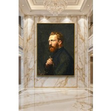 Wallivo Vincent Van Gogh Otoportre Gold Metal Çerçeveli Kanvas Tablo