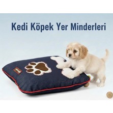 Patitex Kedi Minder -Köpek Minder-Gabardin Kumaş-Yıkanabilir-Pati Kemik Figürlü