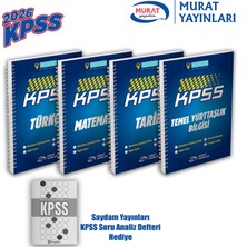 Murat Yayınları 2026 Kpss Türkçe - Matematik - Tarih - Temel Yurttaşlık De | 4'lü Defter Seti