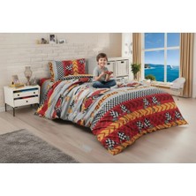 Renkli Düşler Atölyesi Kırmızı Araba Desenli Pamuklu Ranforce Tek Kişilik Nevresim Seti | Nevresim ,yastık Kılıfı , Çarşaf