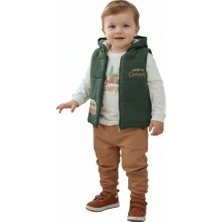 Butik Erkek Bebek %100 Pamuklu Yelekli Alt - Üst 3'lü Takım