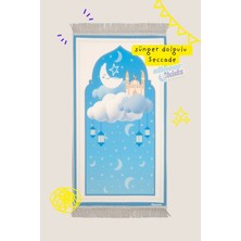 Ay Yıldızlı Cami Tasarımlı Süngerli Çocuk Seccadesi